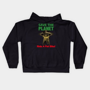 Save the Planet Funny Fat Bike Tees Kids Hoodie